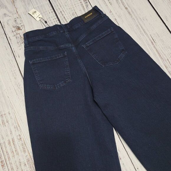 Express Women's Size 2 Balloon Leg Super High Rise Dark Wash Chic Denim Jeans - Picture 7 of 7